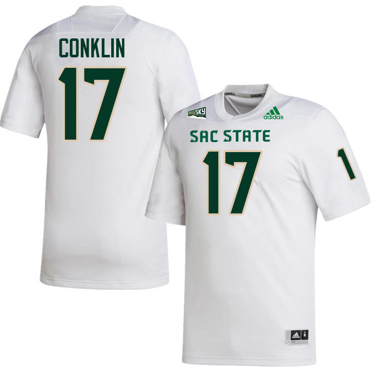 Carson Conklin SAC State Jersey,Sacramento State Hornets #17 Carson Conklin Jersey-White